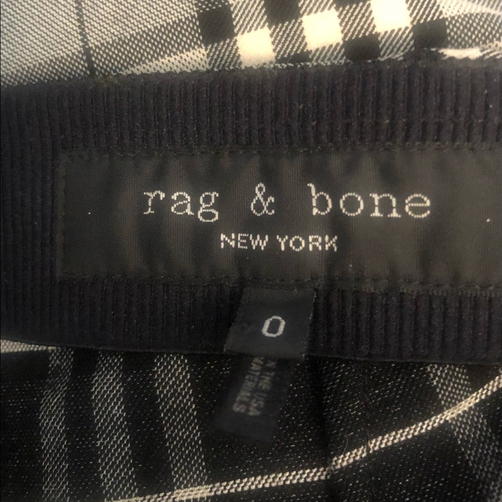 Rag & Bone Simone Gray Plaid Checkered Straight Leg Ankle Pants size 0 - Picture 8 of 10